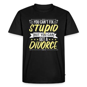 Funny Divorce - Men's Premium Organic T-Shirt - black - Front - Nico (187cm)