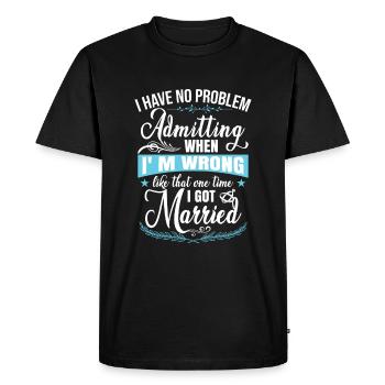 Funny Divorced Party - Men's Premium Organic T-Shirt - black - Front - Nico (187cm)