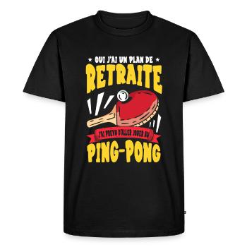 Joueur De Ping Pong - T-shirt Premium bio Homme - noir - Devant - Nico (187cm)