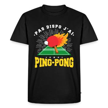 Ping Ping Pongiste Retraite - T-shirt Premium bio Homme - noir - Devant - Nico (187cm)
