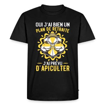 Retraite Abeille Miel Apiculture - T-shirt Premium bio Homme - noir - Devant - Nico (187cm)