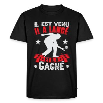 Bouliste Humour Boccia Boule - T-shirt Premium bio Homme - noir - Devant - Nico (187cm)
