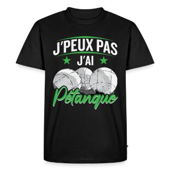 J'ai Pétanque - T-shirt Premium bio Homme - noir - Devant - Nico (187cm)