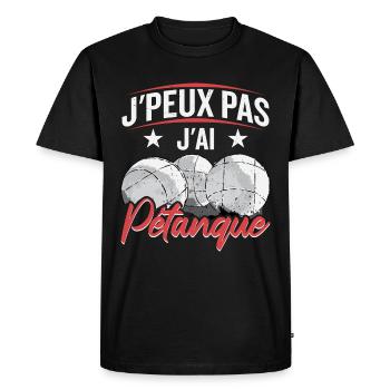 Boccia Pétanque Bouliste Cadeau - T-shirt Premium bio Homme - noir - Devant - Nico (187cm)
