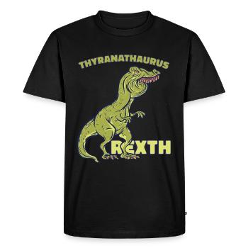 Drôle de costume T-Rex - T-shirt Premium bio Homme - noir - Devant - Nico (187cm)