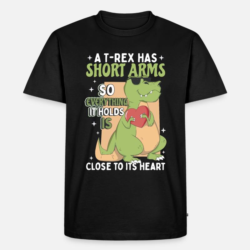 Süßer Dinosaurier T-Rex Kinder - Männer Premium Bio T-Shirt - Schwarz