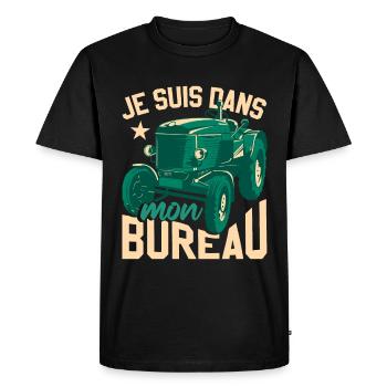 Paysan Agriculteur Tracteur - T-shirt Premium bio Homme - noir - Devant - Nico (187cm)