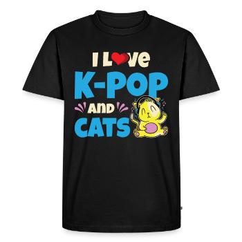 I Love K-Pop | Anime | South Korea | Pop Music - Men's Premium Organic T-Shirt - black - Front - Nico (187cm)