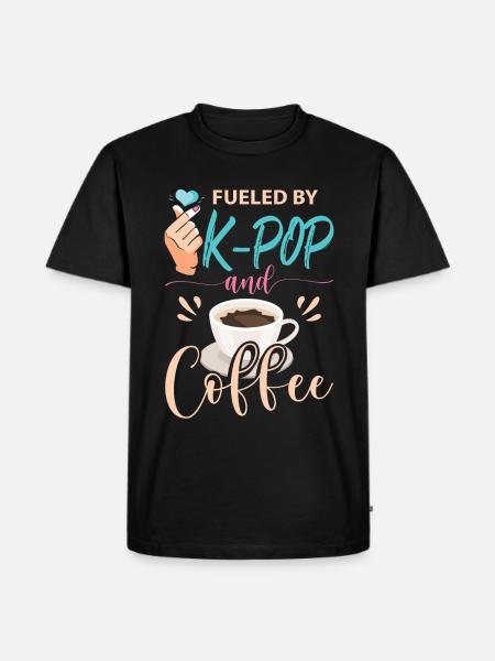 Fueled By K-Pop And Coffee - Men's Premium Organic T-Shirt - black