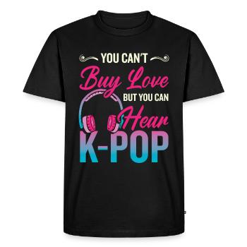 You Can Hear K-Pop - Men's Premium Organic T-Shirt - black - Front - Nico (187cm)