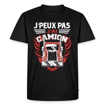 Poids Lourd | Camion | Routier | Camionneur - T-shirt Premium bio Homme - noir - Devant - Nico (187cm)