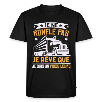Je Suis Un Poids Lourd - T-shirt Premium bio Homme - noir - Devant - Nico (187cm)