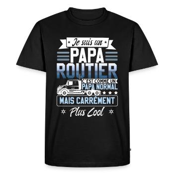 Poids Lourd Camionneur Routier - T-shirt Premium bio Homme - noir - Devant - Nico (187cm)