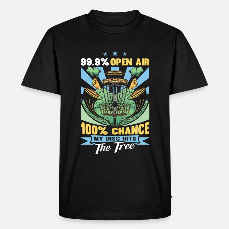 Lustiges Discgolf - Männer Premium Bio T-Shirt - Schwarz