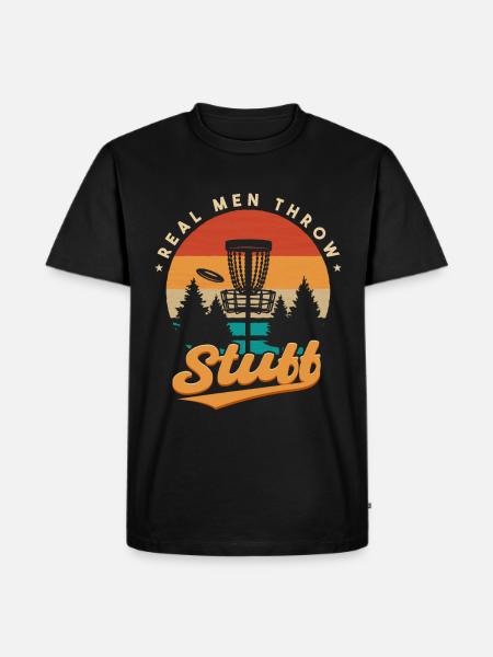 Real Men Throw Stuff - Men's Premium Organic T-Shirt - black