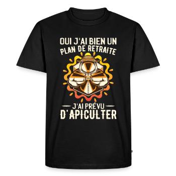 Retraite Apiculter Apiculteur - T-shirt Premium bio Homme - noir - Devant - Nico (187cm)