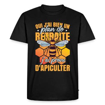 Retraite Apiculter - T-shirt Premium bio Homme - noir - Devant - Nico (187cm)