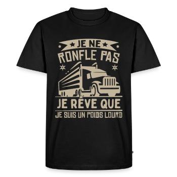 Je Suis Un Poids Lourd Camion - T-shirt Premium bio Homme - noir - Devant - Nico (187cm)