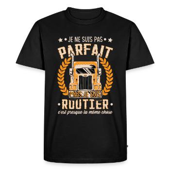 Camionneur Routier Camion - T-shirt Premium bio Homme - noir - Devant - Nico (187cm)