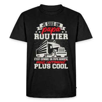 Je Suis Un Papa Routier - T-shirt Premium bio Homme - noir - Devant - Nico (187cm)
