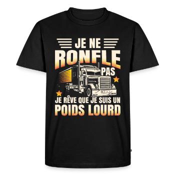 Je Suis Un Poids Lourd - T-shirt Premium bio Homme - noir - Devant - Nico (187cm)