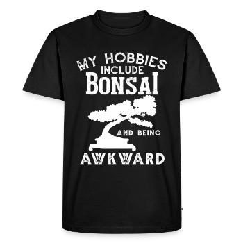 Mes passe-temps incluent Bonsaï - T-shirt Premium bio Homme - noir - Devant - Nico (187cm)