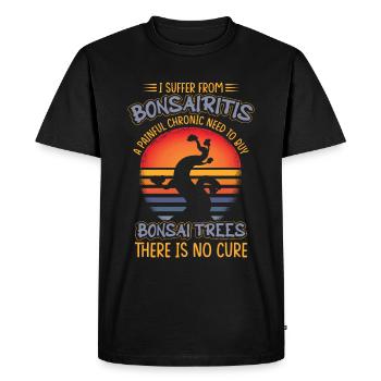 Drôle d’humour Bonsaï Tree - T-shirt Premium bio Homme - noir - Devant - Nico (187cm)