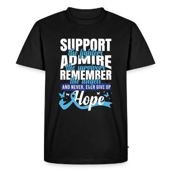 Mois de la sensibilisation au cancer du côlon - T-shirt Premium bio Homme - noir - Devant - Nico (187cm)