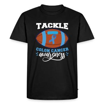 Attaquez-vous au cancer du côlon | Hommes de sensibilisation au cancer du côlon - T-shirt Premium bio Homme - noir - Devant - Nico (187cm)