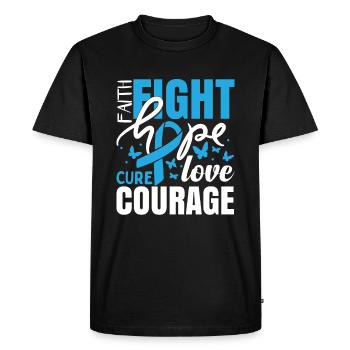 Sensibilisation au cancer du côlon - T-shirt Premium bio Homme - noir - Devant - Nico (187cm)