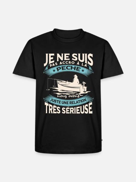 Drôle Pêcheur - T-shirt Premium bio Homme - noir
