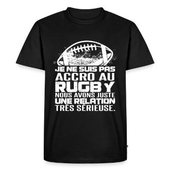 Maillot Rugby Rugbyman - T-shirt Premium bio Homme - noir - Devant - Nico (187cm)