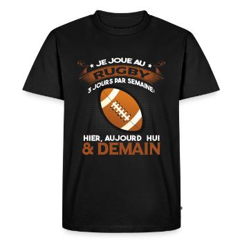 Rugby Humour Rugbyman Maillot - T-shirt Premium bio Homme - noir - Devant - Nico (187cm)