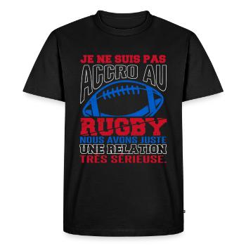 Coach Rugby Rugbyman Humour - T-shirt Premium bio Homme - noir - Devant - Nico (187cm)