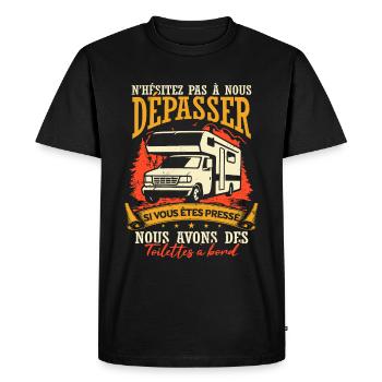 Drôle Camping-Car Humour - T-shirt Premium bio Homme - noir - Devant - Nico (187cm)