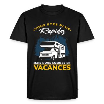 Camping-Car Slogan - T-shirt Premium bio Homme - noir - Devant - Nico (187cm)