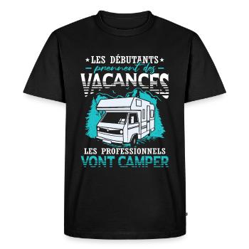 Les Professionnels Vont Camper - T-shirt Premium bio Homme - noir - Devant - Nico (187cm)