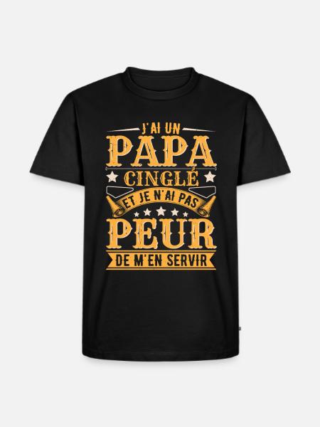 J'ai Un Papa Cinglé - T-shirt Premium bio Homme - noir