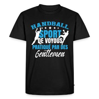 Handball Sport Entraîneur - T-shirt Premium bio Homme - noir - Devant - Nico (187cm)