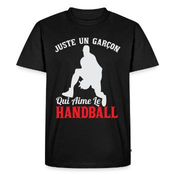 Enfant Handball Handballeur Sport - T-shirt Premium bio Homme - noir - Devant - Nico (187cm)