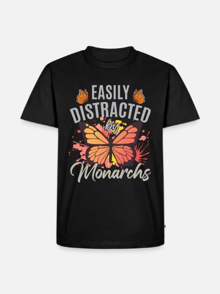 Easily Distracted By Monarchs - Men's Premium Organic T-Shirt - black