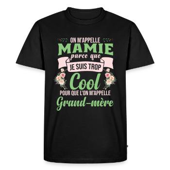 On M'Appelle Mamie Grand-Mère - T-shirt Premium bio Homme - noir - Devant - Nico (187cm)