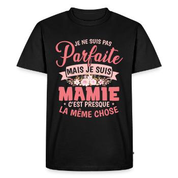 Famille Mamie Cadeau Grand-Maman Mémère - T-shirt Premium bio Homme - noir - Devant - Nico (187cm)