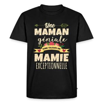 Une Maman Géniale Donne Toujours Une Mamie - T-shirt Premium bio Homme - noir - Devant - Nico (187cm)
