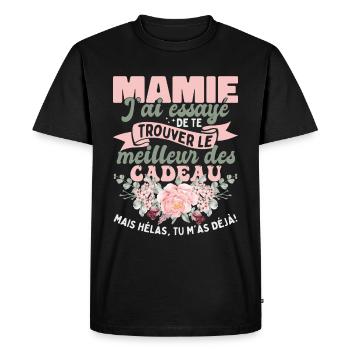 Fête Des Mères Mamie Cadeau Grand-Maman Mémé - T-shirt Premium bio Homme - noir - Devant - Nico (187cm)