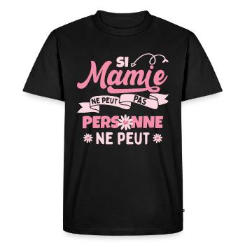 Mamie Grand-Maman Mémère Mamé - T-shirt Premium bio Homme - noir - Devant - Nico (187cm)