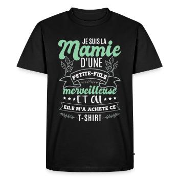 Je Suis La Mamie D'Une Petite-Fille - T-shirt Premium bio Homme - noir - Devant - Nico (187cm)