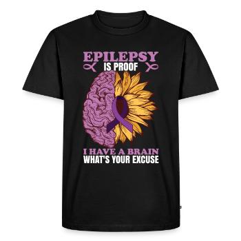 Epilepsy Is Proof - Men's Premium Organic T-Shirt - black - Front - Nico (187cm)