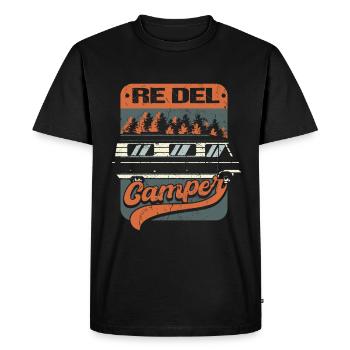 Camper | Camping | King of the Camper - Men's Premium Organic T-Shirt - black - Front - Nico (187cm)