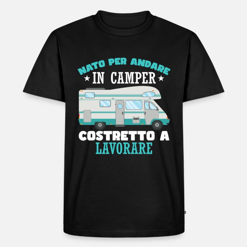 Fun Camper Camper Camping - Männer Premium Bio T-Shirt - Schwarz